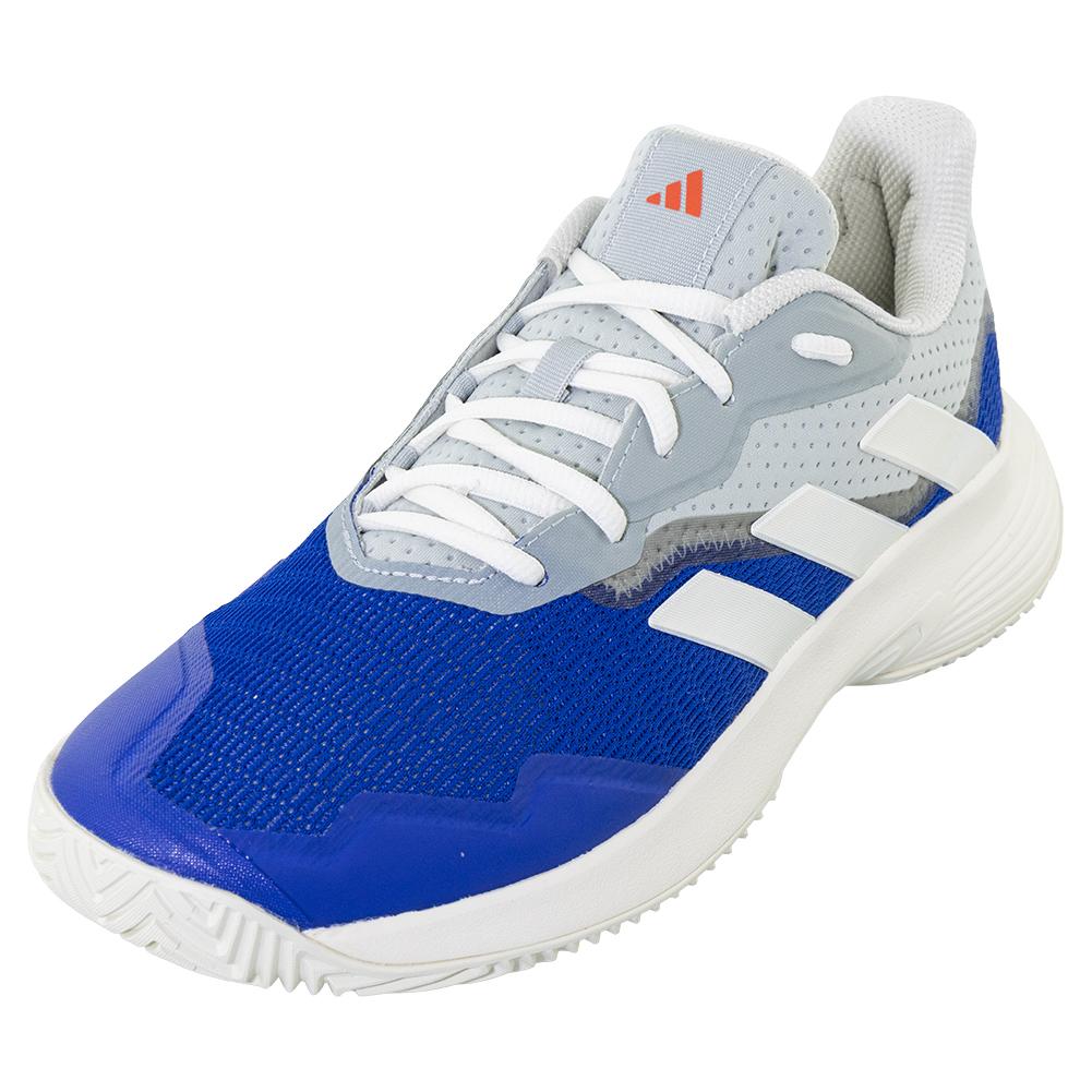 adidas Men`s CourtJam Control Tennis Shoes Team Royal Blue and Off White