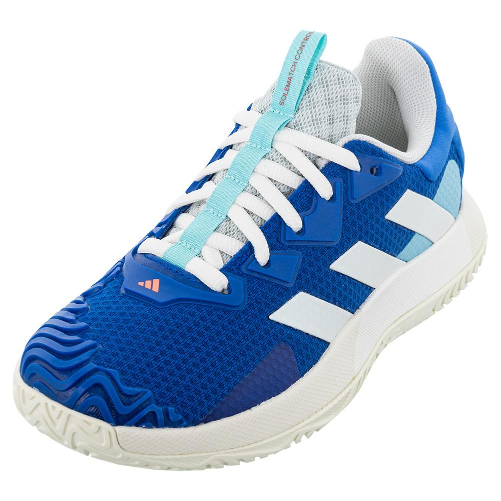 adidas Men`s SoleMatch Control Tennis Shoes Team Royal Blue and Off White