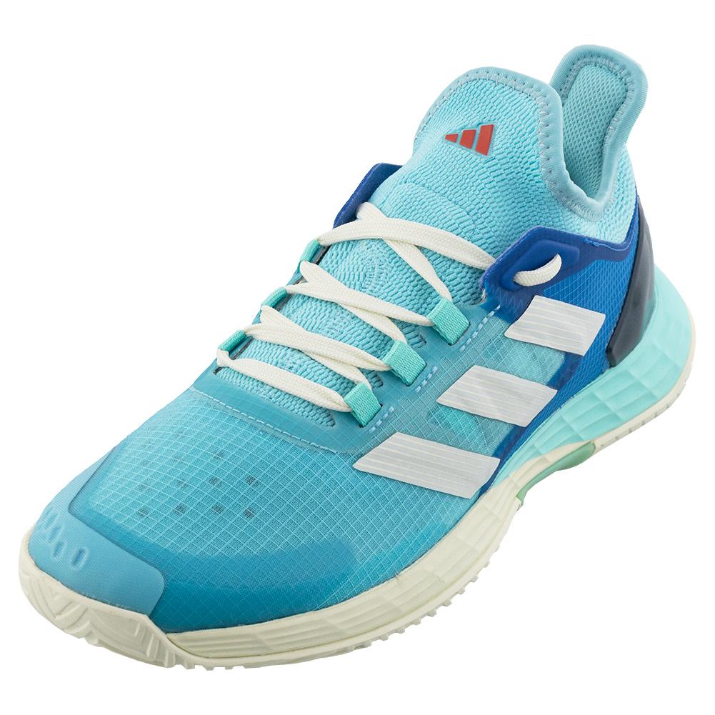 adidas Men`s Adizero Ubersonic 4.1 Tennis Shoes Light Aqua and White