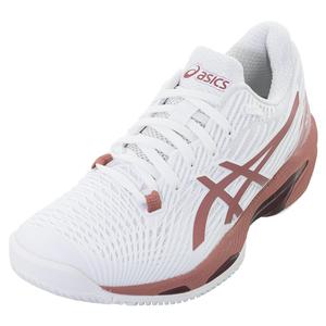 ASICS Women`s Solution Speed FF 2 Tennis Shoes White and light Garnet