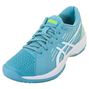 Women`s Solution Swift FF Tennis Shoes Gris Blue and White