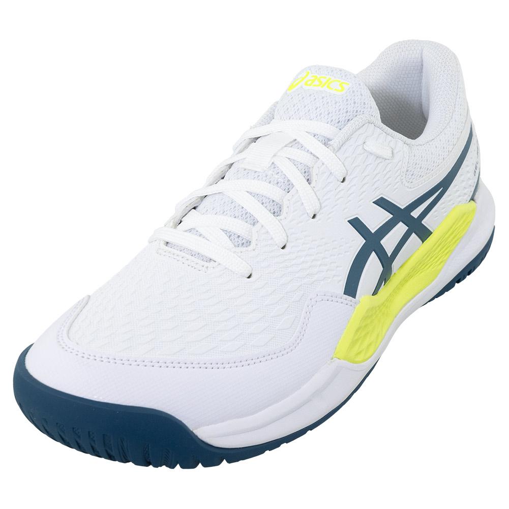 ASICS Junior`s Gel-Resolution 9 GS Tennis Shoes White and Restful Teal