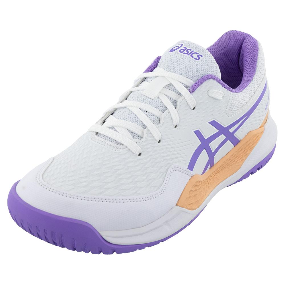 ASICS Junior`s GEL-Resolution 9 GS Tennis Shoes White and Amethyst