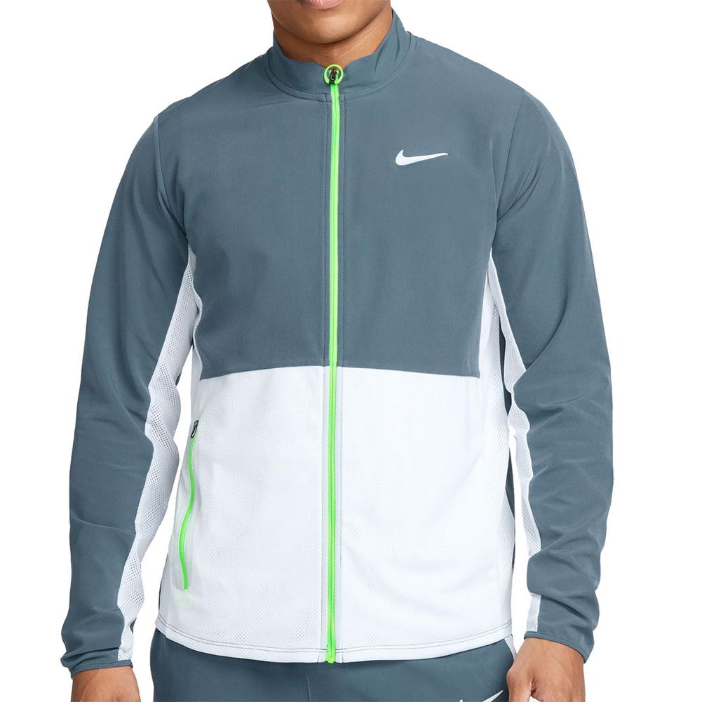 Nike Men`s Court Advantage Packable Tennis Jacket Diffused Blue and White