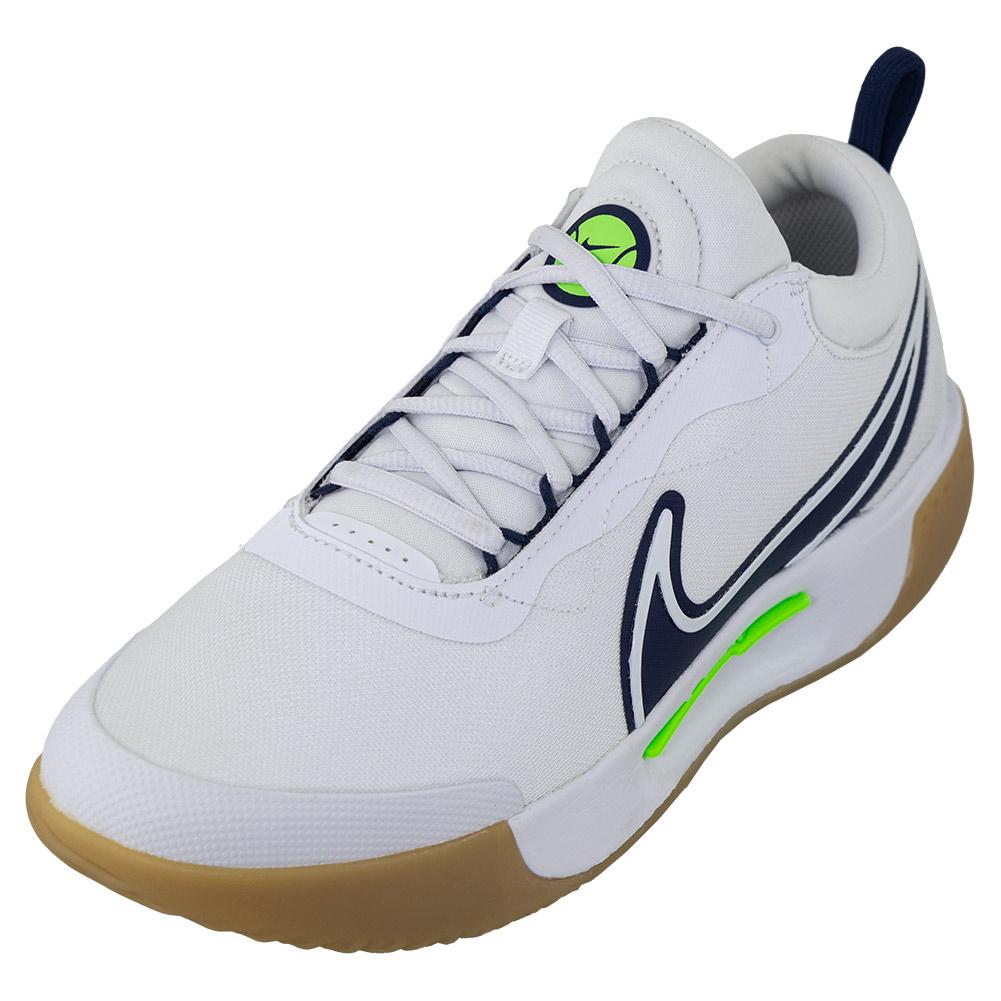 NikeCourt Men`s Zoom Pro Tennis Shoes White and Midnight Navy