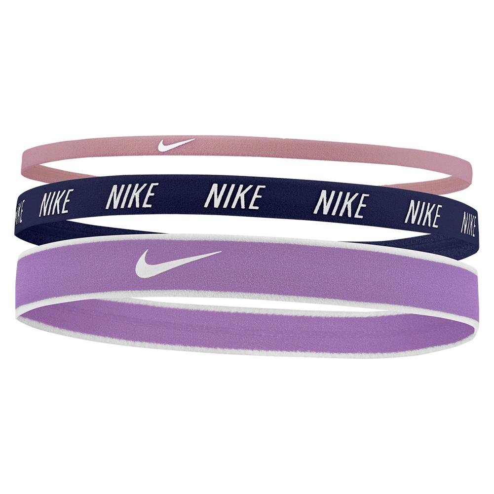 Nike Women`s Mixed Hairbands 3 Pack Red Stardust and Purple