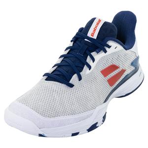 Men`s Jet Tere All Court Tennis Shoes White and Estate Blue