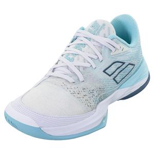 Women`s Jet Mach 3 All Court Tennis Shoes White and Angel Blue