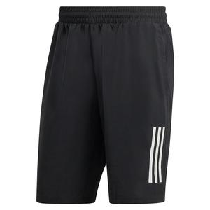 Men`s Club 3-Stripe 7 Inch Tennis Shorts Black