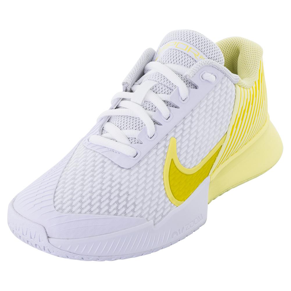 NikeCourt Women`s Air Zoom Vapor Pro 2 Tennis Shoes White and High Voltage