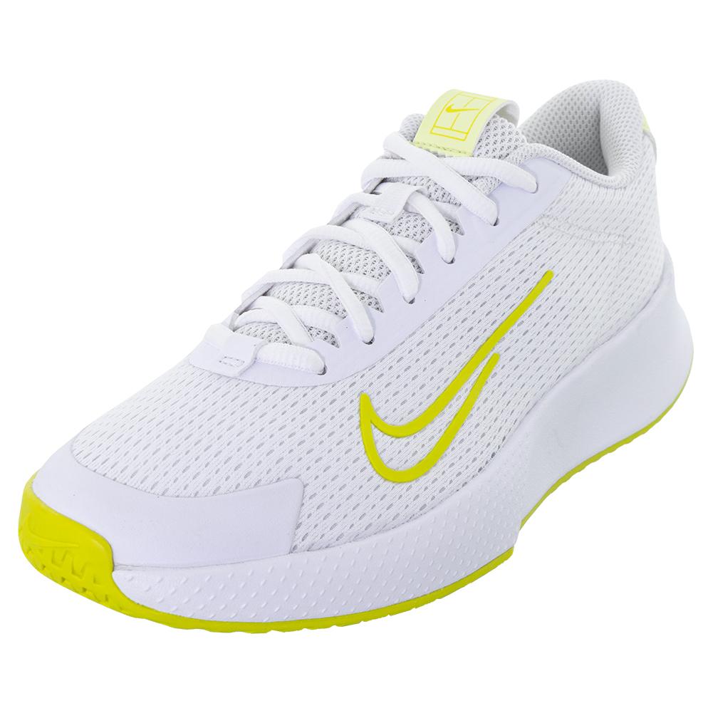 NikeCourt Women`s Vapor Lite 2 Tennis Shoes White and High Voltage