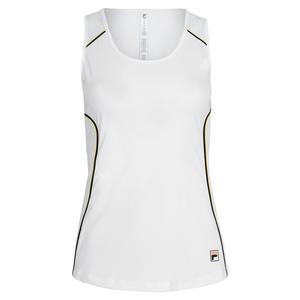 Womens Backspin Full Coverage Tennis Tank White and Black