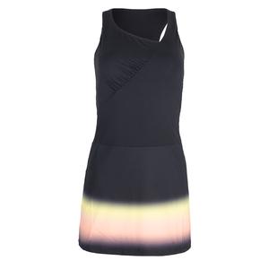 Womens Backspin Tennis Dress Black and Sunset