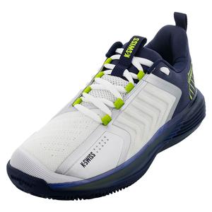 Men`s Ultrashot 3 Clay Tennis Shoes White and Peacoat