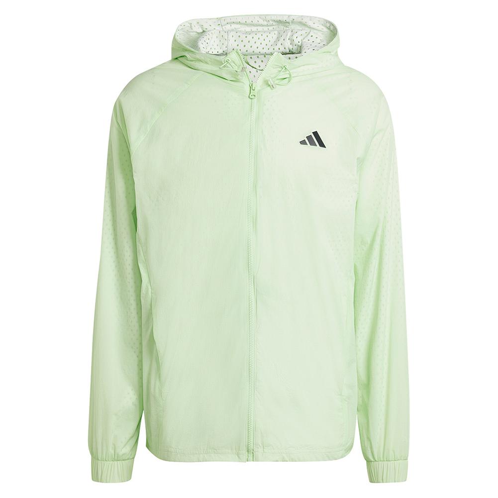 adidas Men`s Cover-Up Pro Tennis Jacket Semi Green Spark