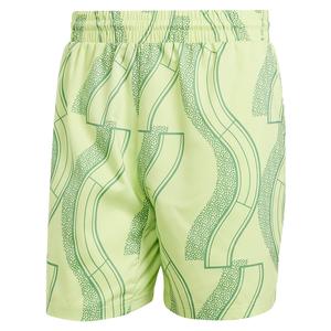 Men`s Club Graphic Tennis Short Pulse Lime and Preloved Green