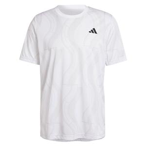 Men`s Club Graphic Tennis Top White and Grey One