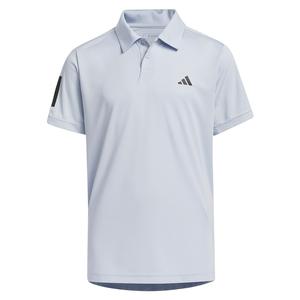Boy`s 3 Stripe Club Tennis Polo Shirt Halo Blue