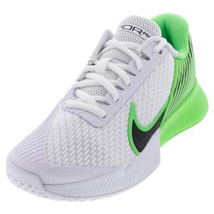 Women`s Zoom Vapor Pro 2 HC Tennis Shoes White and Poison Green