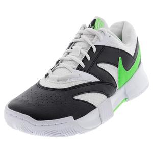 Men`s Court Lite 4 Tennis Shoes White and Poison Green