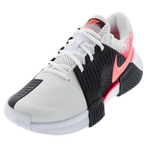 Men`s Zoom GP Challenge 1 Tennis Shoes White and Hot Lava