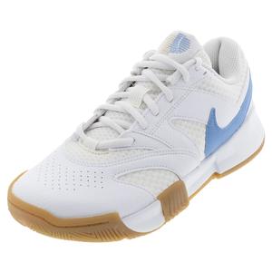 Women`s Court Lite 4 Tennis Shoes White and Light Blue