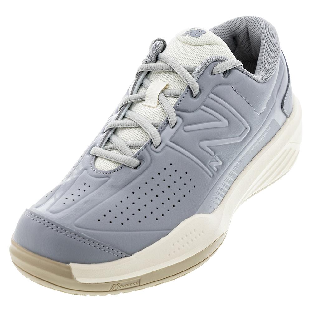  Men's 696v5 D Width Tennis Shoes Gray And White