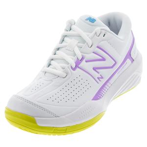 Women`s 696v5 B Width Tennis Shoes White and Purple Fade