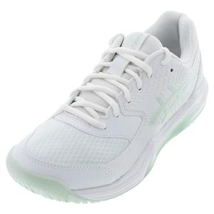 Women`s Gel-Dedicate 8 Wide Tennis Shoes White and Pale Blue