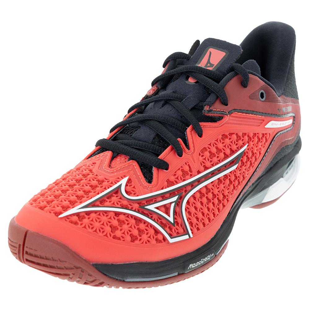 Mizuno Men`s Wave Exceed Tour 6 AC Tennis Shoes Radiant Red and White