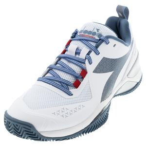 Men`s Blushield Torneo 2 Clay Tennis Shoes White and Oceanview