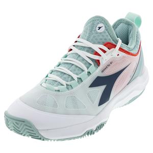 Women`s Speed Blushield Fly 4 Clay Tennis Shoes White and Legion Blue