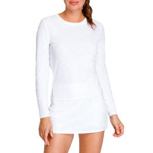 Women`s Cosima Longsleeve Tennis Top Crystal Jacquard