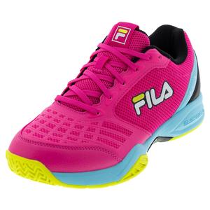 Juniors` Axilus 3 Tennis Shoes Pink Glo and Bluefish