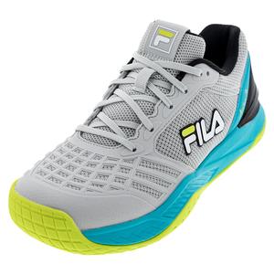 Men`s Axilus 3 Tennis Shoes Glacier Gray and Scuba Blue