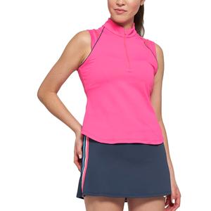 Women`s Fluid Tennis Top Prism Pink and Dark Navy