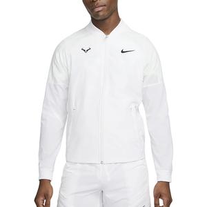 Mens Rafa Dri-Fit Tennis Jacket White and Black