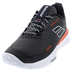 Men`s SFX Evo All Court Tennis Shoes Black and Fiesta Red