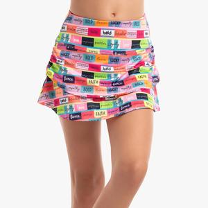 Girl`s Motivate Me Ruche Tennis Skort with Back Pocket Multicolor