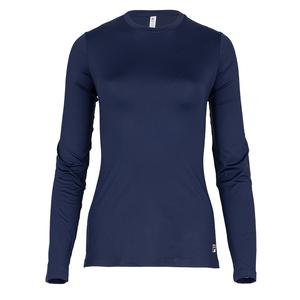 Women`s Long Sleeve UV Blocker Pickleball Top Navy