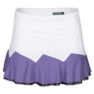 Women`s Marcela Flounce Tennis Skort White and Lavender