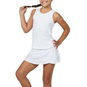 Girls Dot Mesh Tennis Tank White and Dot Mesh