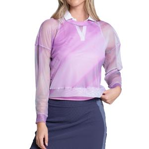 Women`s Mystic Petal Long Sleeve Tennis Top Pink
