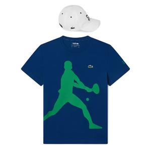 Men`s Novak Djokovic Tennis Fan Capsule Globe and Fluorine Green