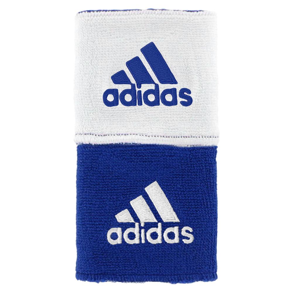 adidas Interval Reversible Tennis Wristband Blue and White