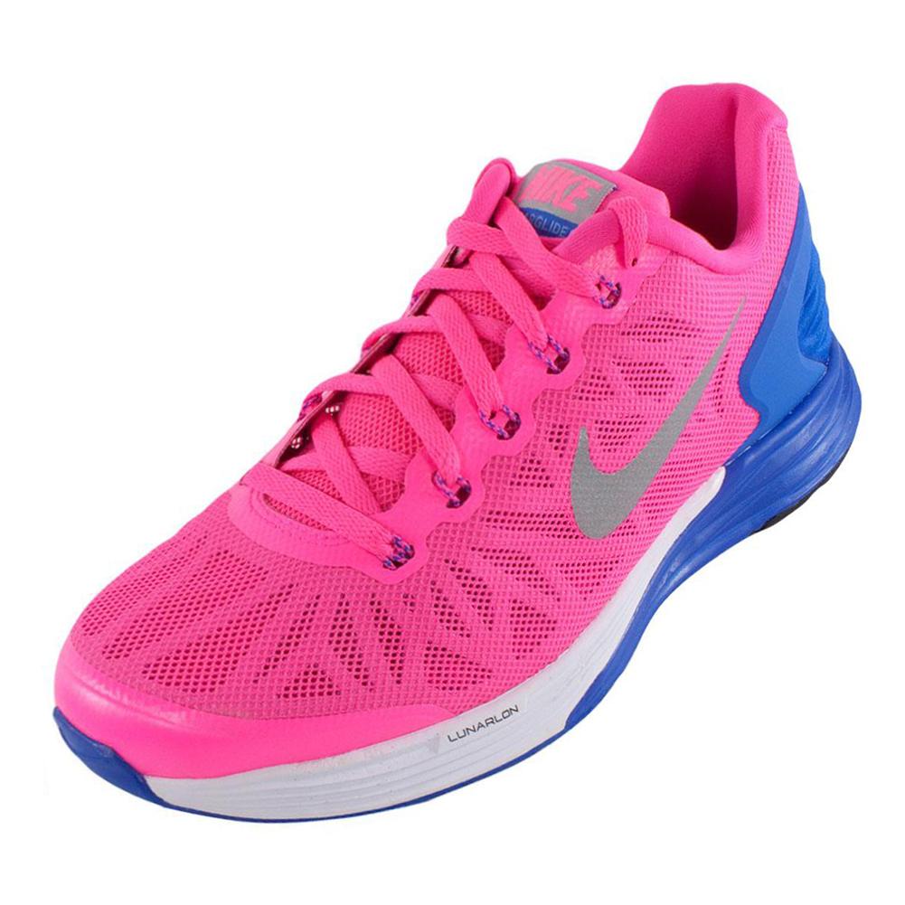 Tennis Express | NIKE Girls` Lunarglide 6 Running Shoes Hyper Pink and ...