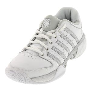 Women`s HyperCourt Express Leather Tennis Shoes White and Silver