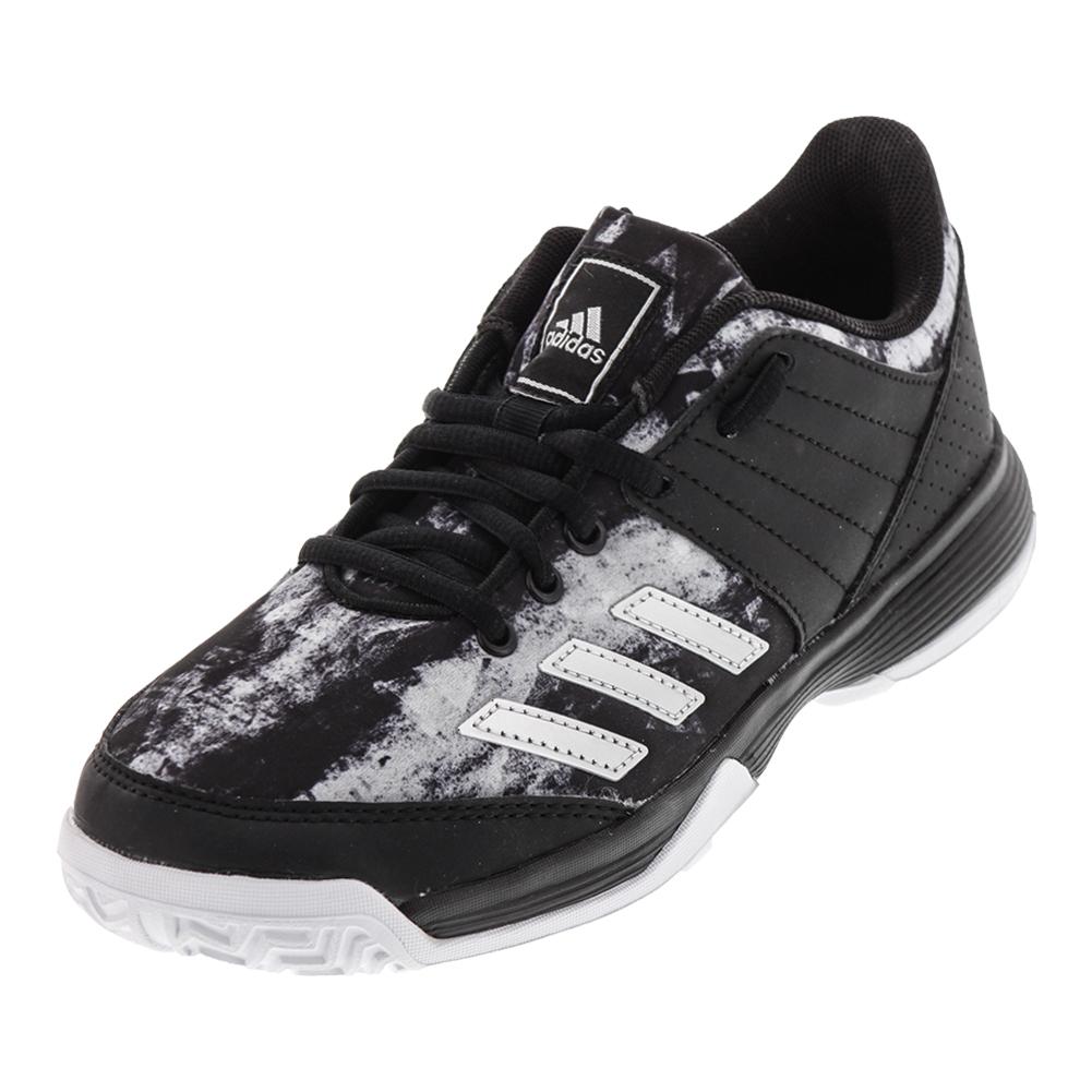 adidas Juniors' Ligra 5 K Tennis Shoes in Black and Silver Metallic