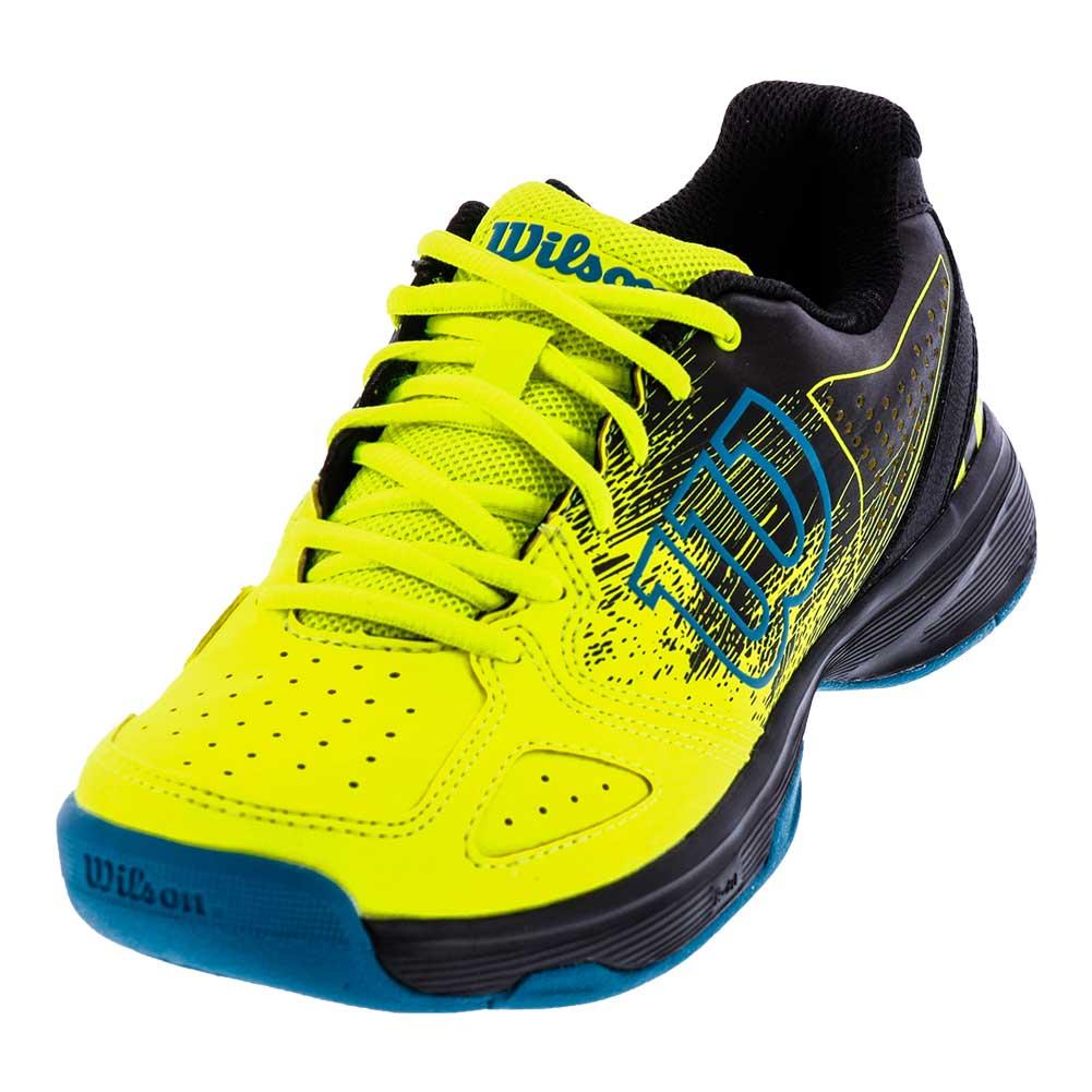 Wilson Juniors' Kaos Comp Tennis Shoes in Safety Yellow and Black