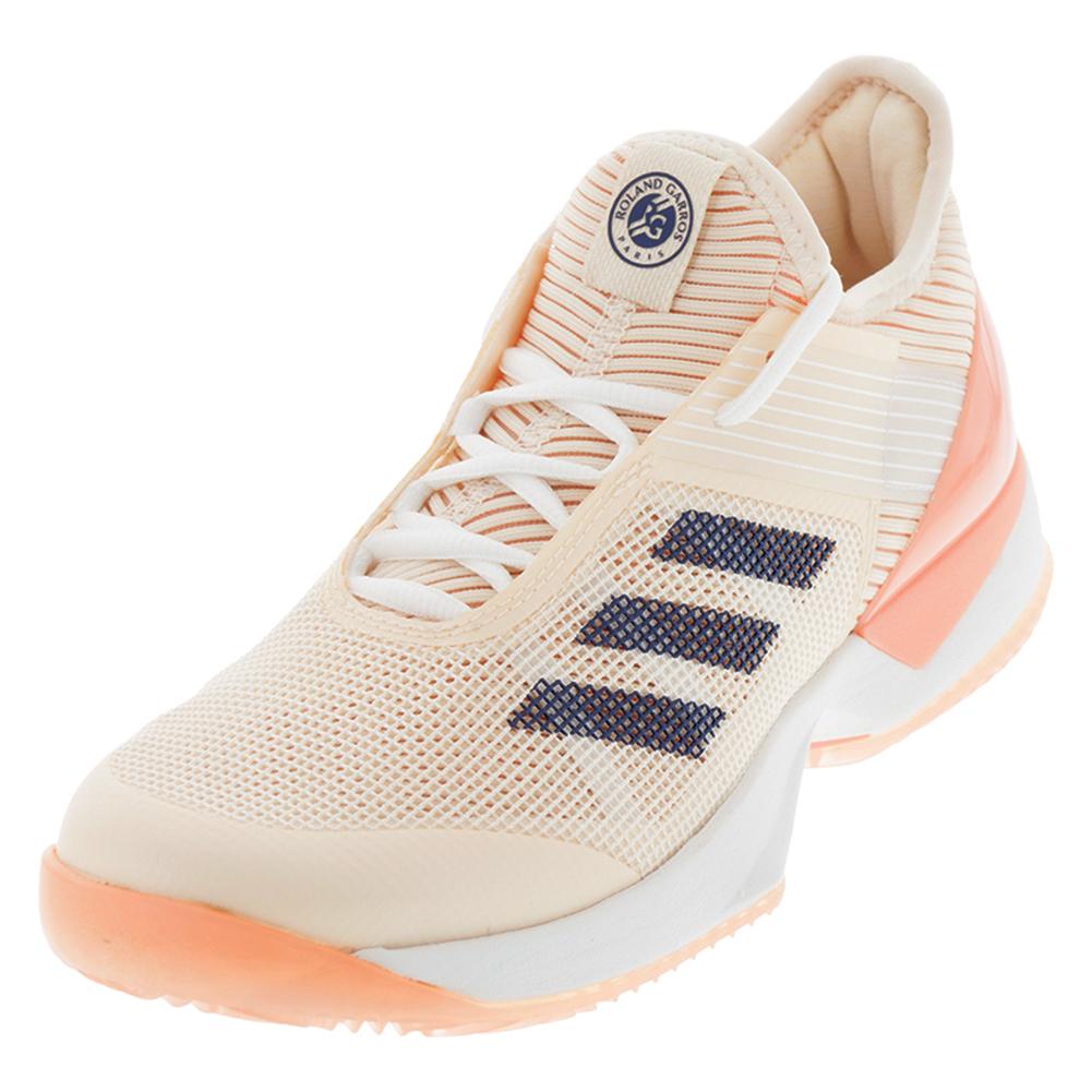 adidas Women's Ubersonic 3 Clay Court Tennis Shoes in Ecru Tint and Noble  Indigo
